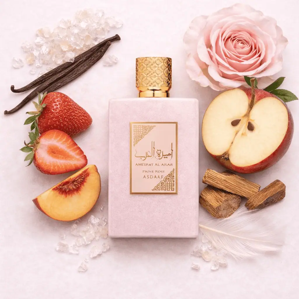 Lattafa Ameerat Al Arab Prive Rose Eau de Parfum 100ml – Floraler Damen Duft 2 Edler Duft mit Frucht- und Blumennoten, feminines Design, für besondere Anlässe.
