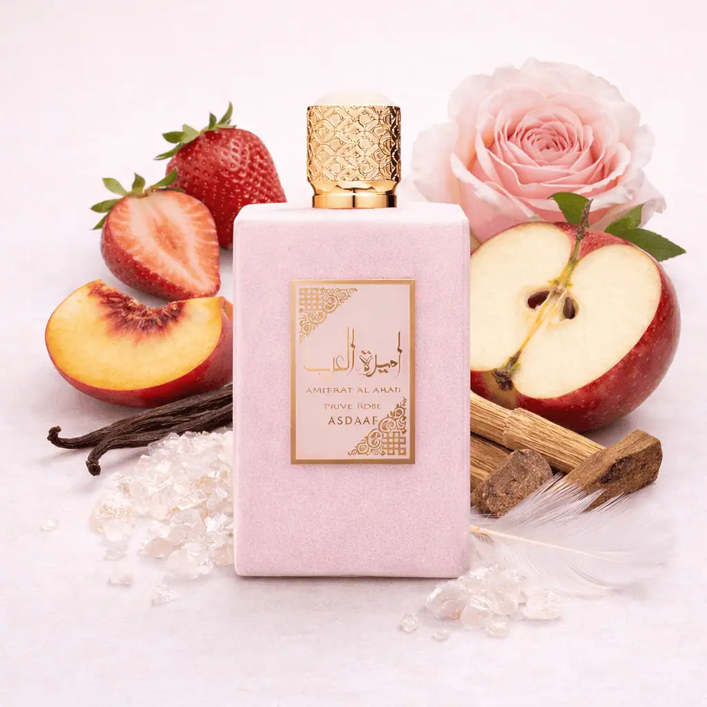 Lattafa Ameerat Al Arab Prive Rose Eau de Parfum 100ml – Floraler Damen Duft 4 Hochwertiges Parfüm mit Erdbeer- und Fruchtduft, perfekt für Damen, inspiriert von natürlichen Aromen.
